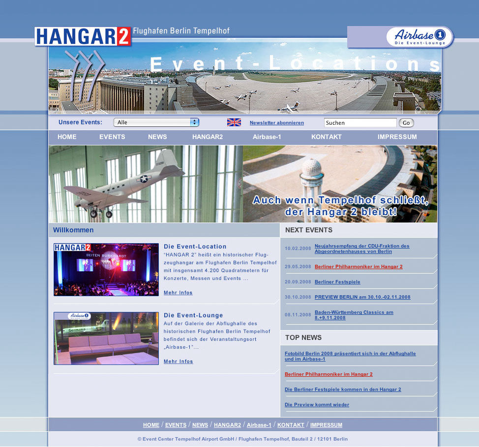 Netzseiten HANGAR2